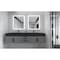 Castello Usa Nile 84-inch Gray Vanity Set with Black Top and Black Handles CB-MC-84G-BL-2053-BL - alternate 3